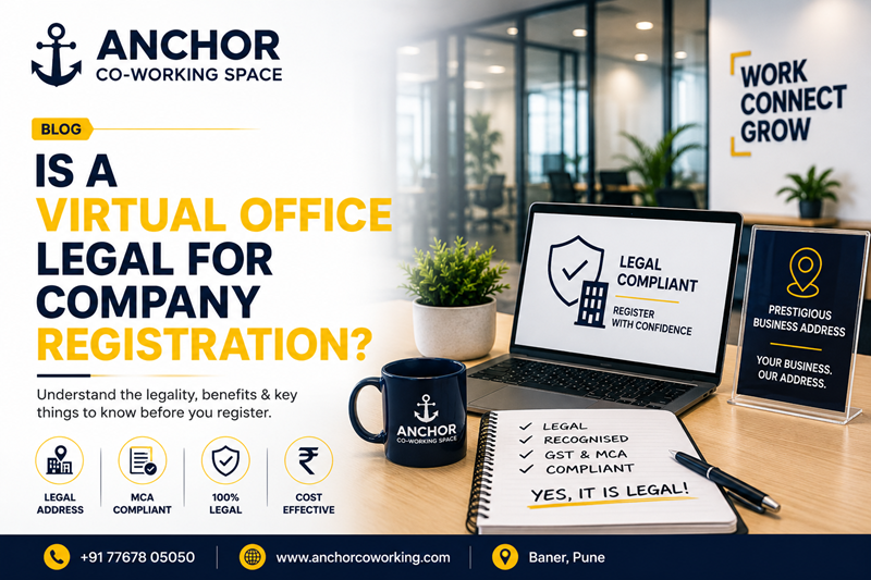 Business owner reviewing virtual office registration documents at Anchor Coworking Space